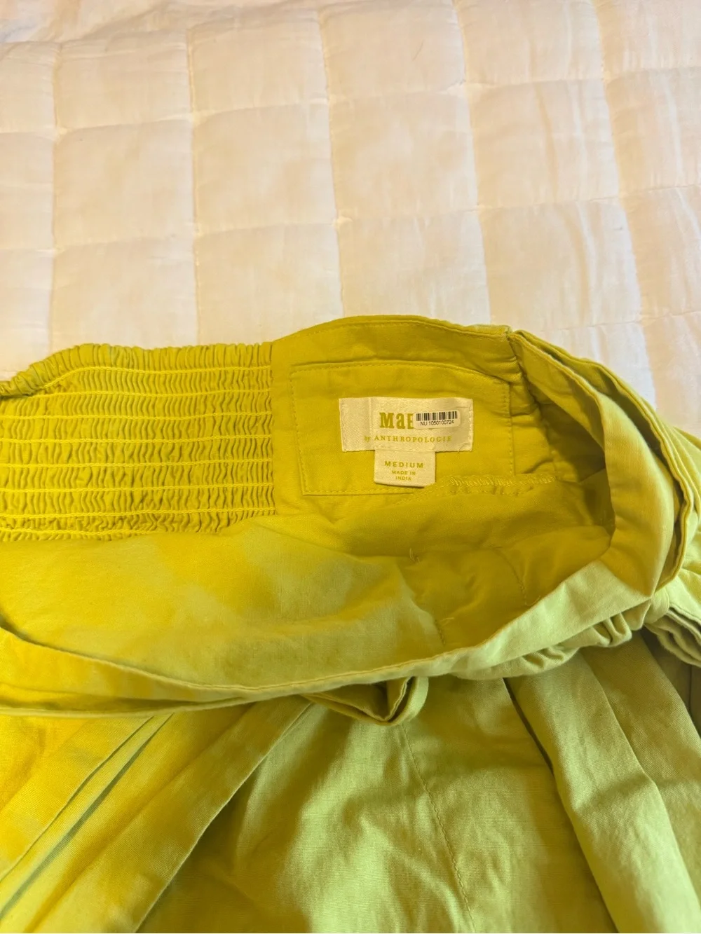 Maeve by Anthropologie Green Pleated Waist Tie Skirt - Picture 2 of 2